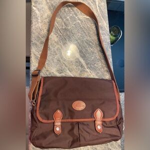 Longchamp Vintage Brown Crossbody Messenger Bag